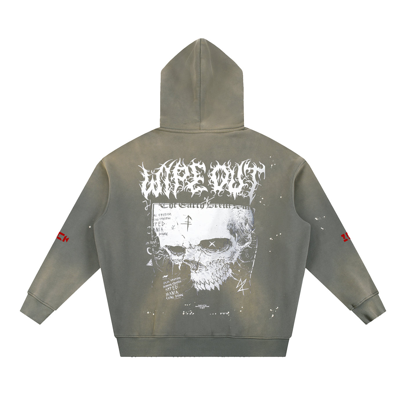 Vintage Washed Frayed Fleece Hoodie