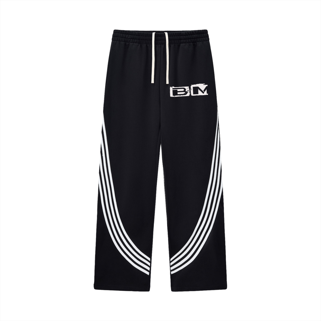 Curved Stripe Straight Sweatpants