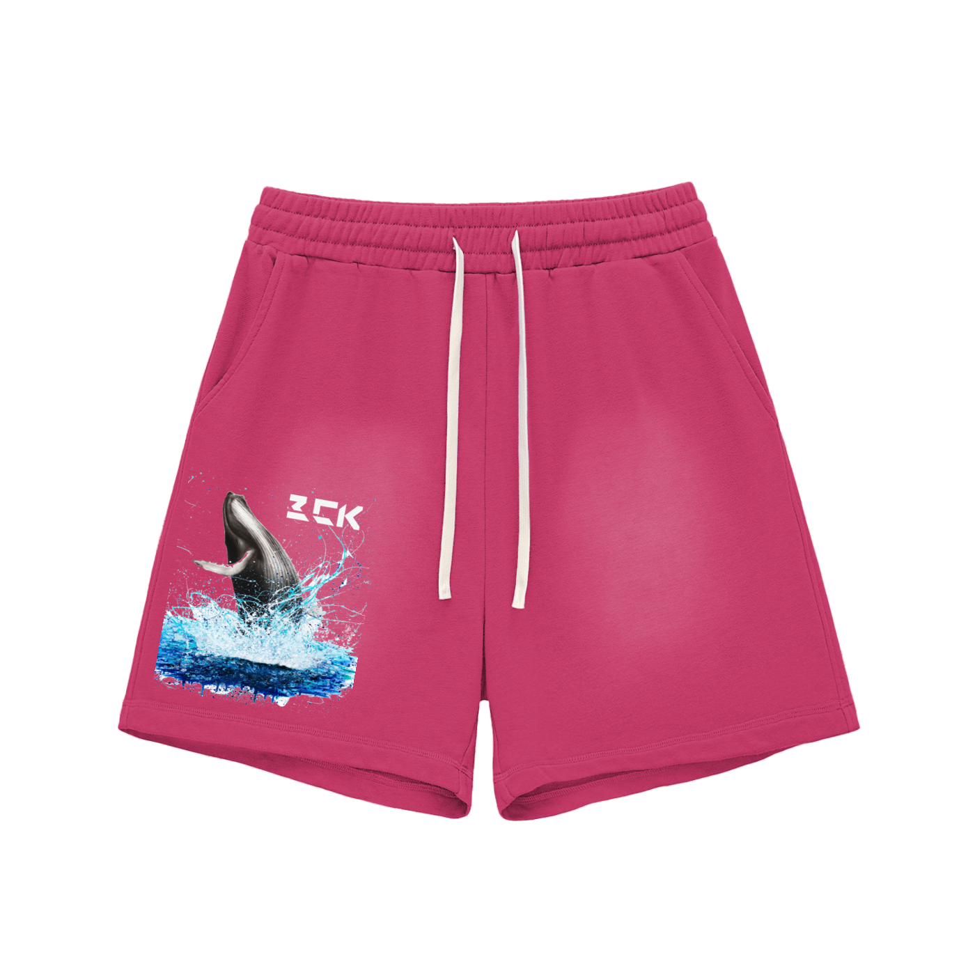 Sun Fade Raw Edge Cotton Shorts