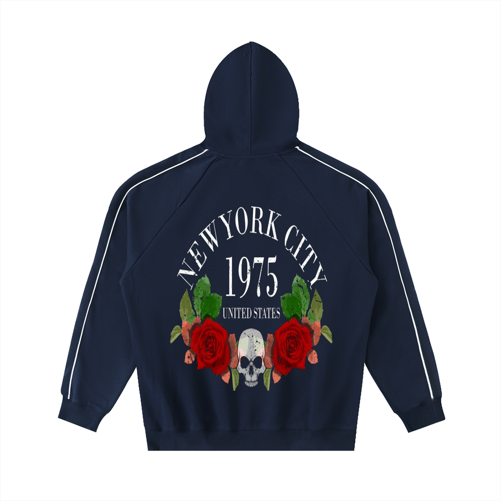 Contrast Piping Raglan Hoodie