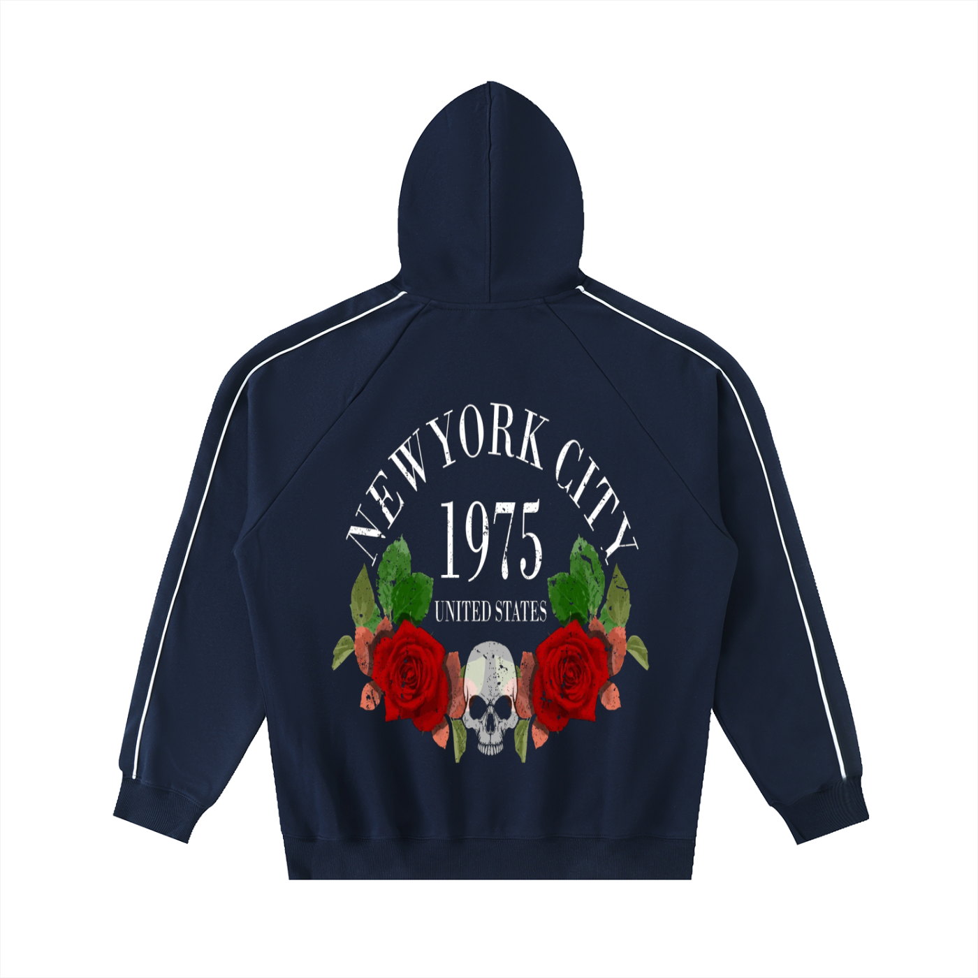 Contrast Piping Raglan Hoodie