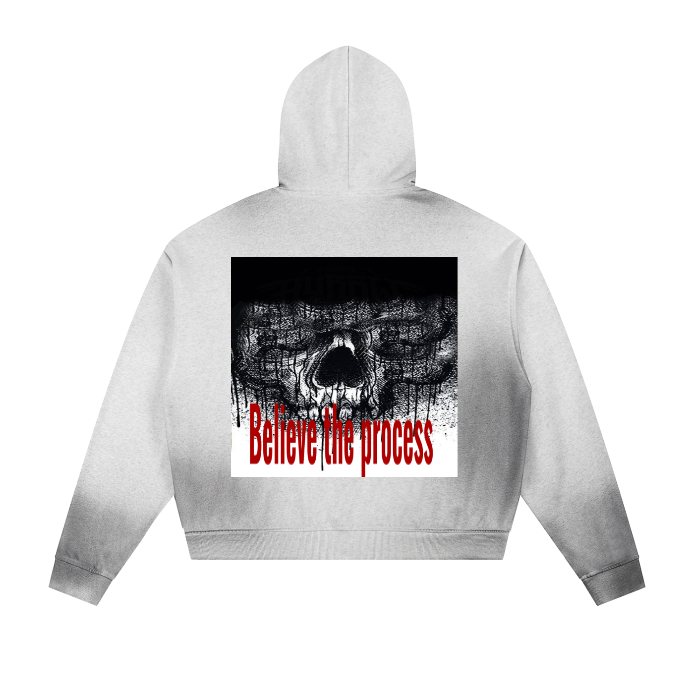 Sun Fade Frayed Raw Edge Fleece Zip Hoodie