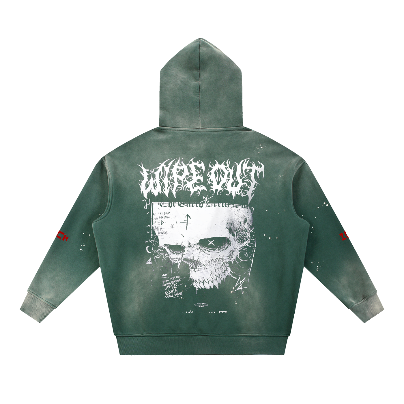 Vintage Washed Frayed Fleece Hoodie