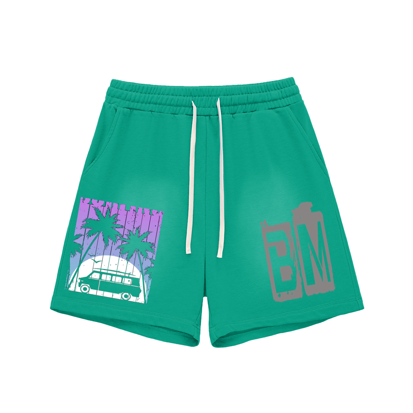 Sun Fade Raw Edge Cotton Shorts