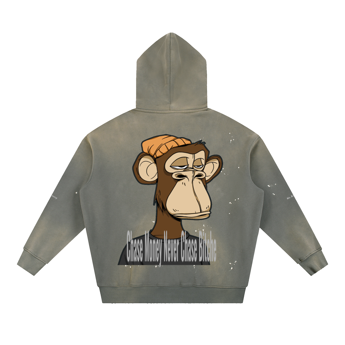 Vintage Washed Frayed Fleece Hoodie