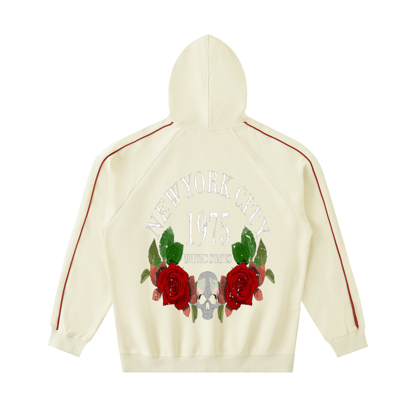 Contrast Piping Raglan Hoodie