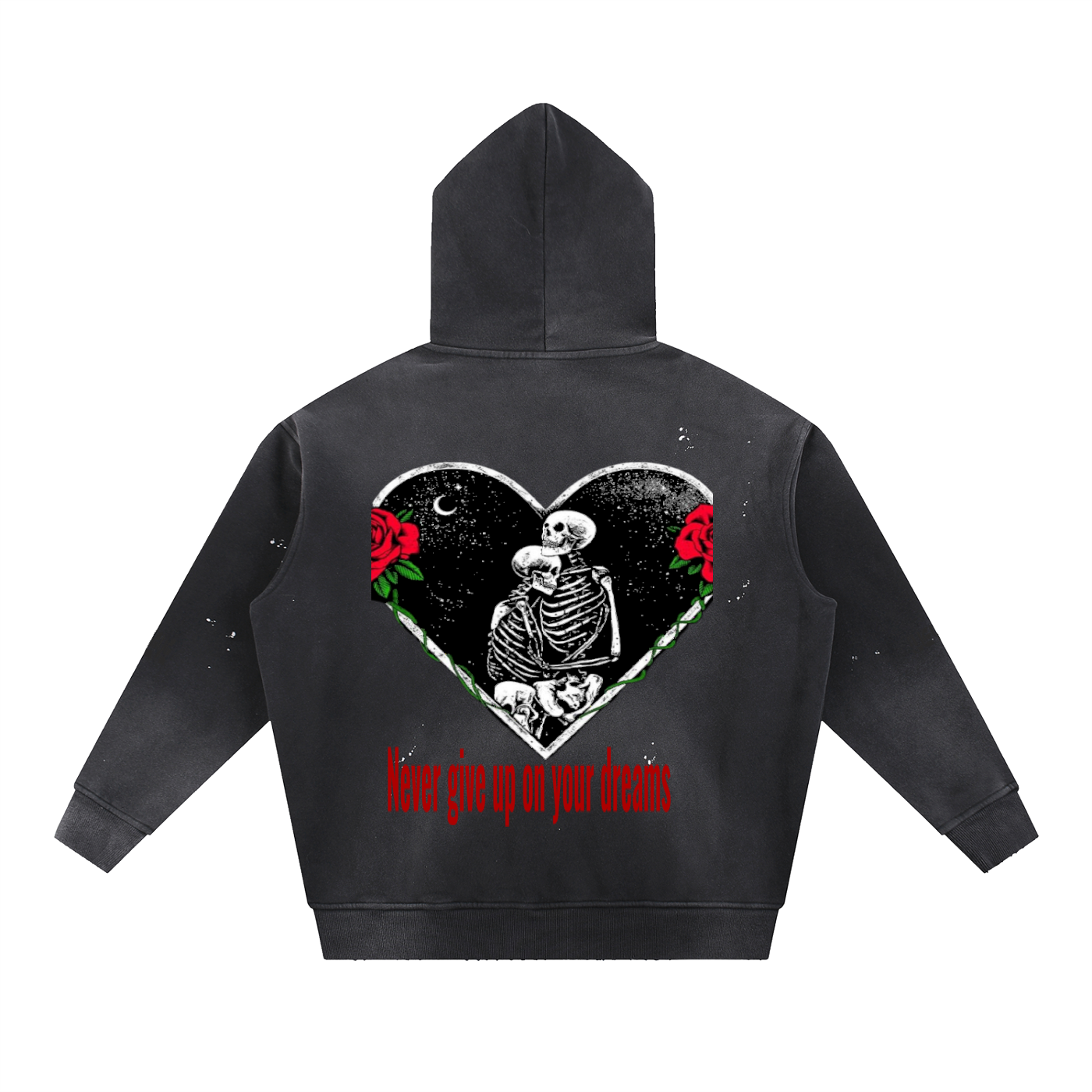 Vintage Washed Frayed Fleece Hoodie
