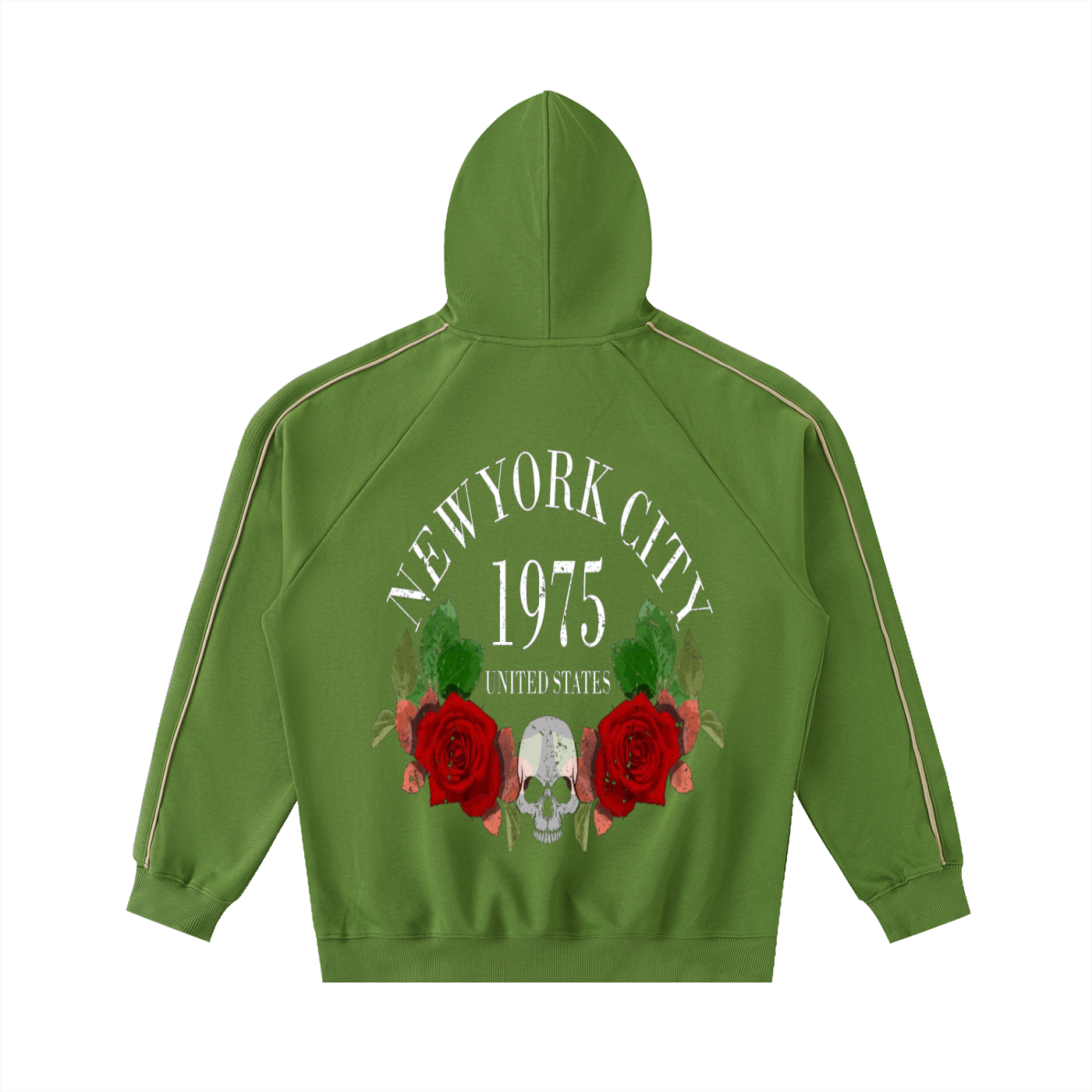 Contrast Piping Raglan Hoodie