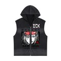 Vintage Washed Zip-Up Hooded Tank Top
