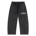 Snow Wash Drawstring Cotton Pants
