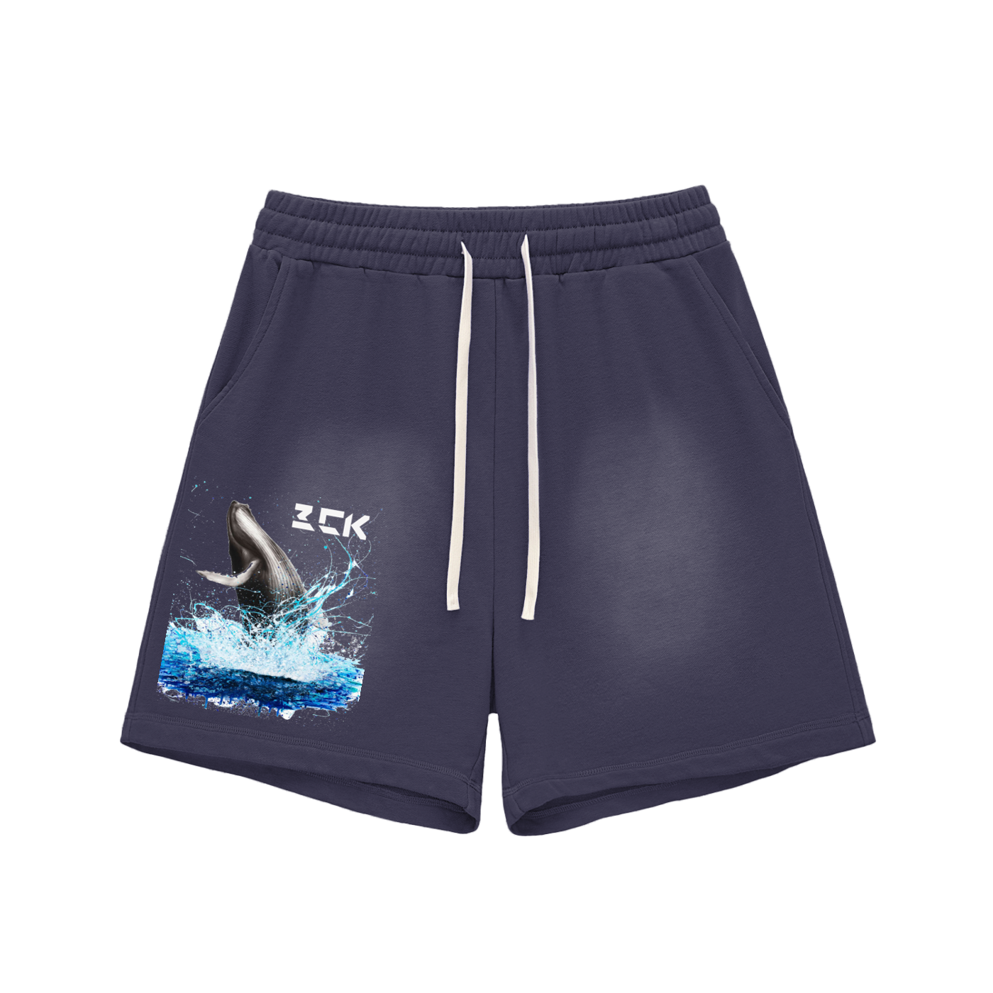 Sun Fade Raw Edge Cotton Shorts
