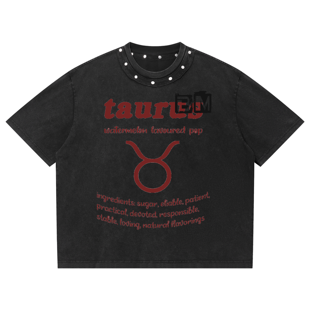 Unisex Washed Boxy Studded T-Shirt
