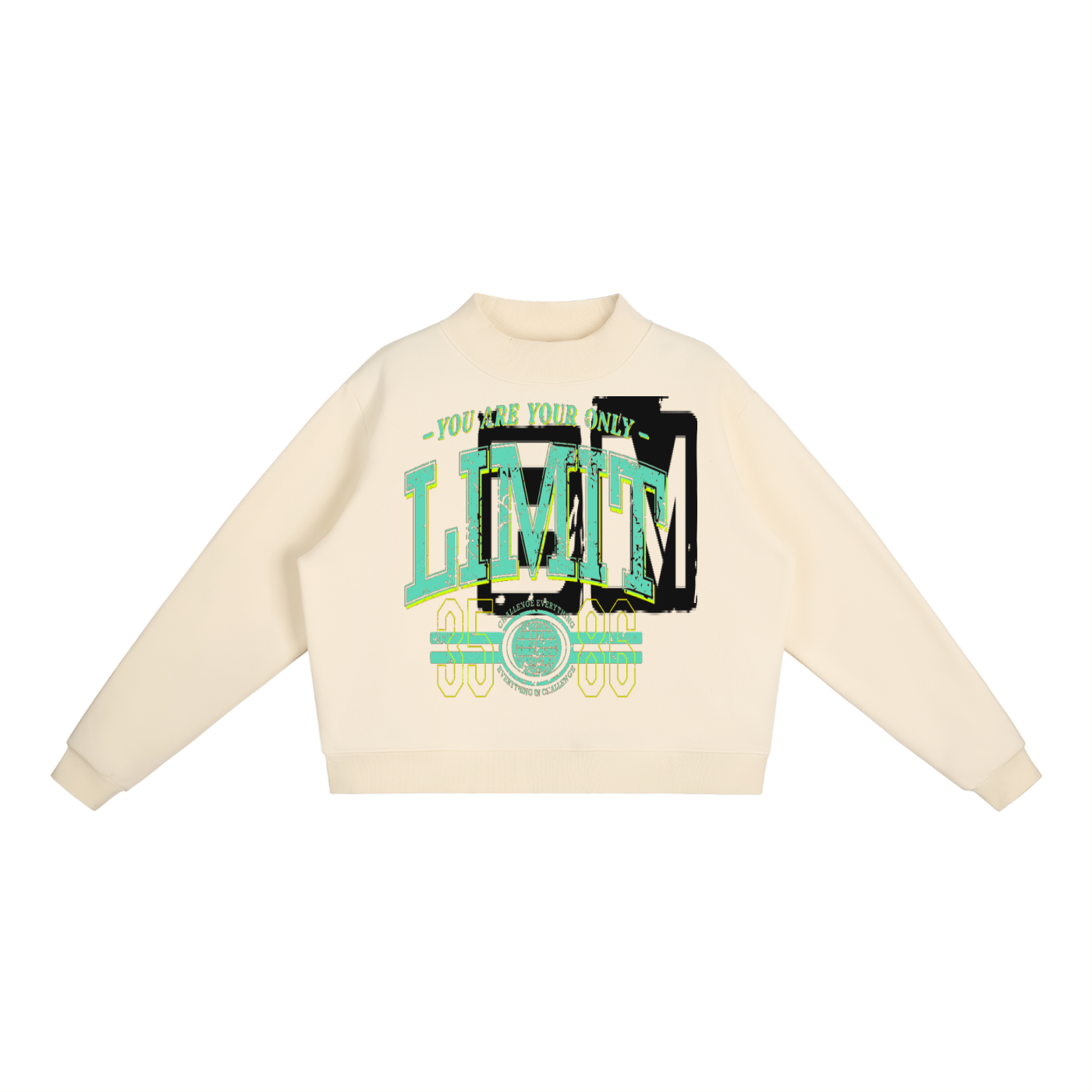 Essential Fleece Mock-Neck Crew Sweatshirt