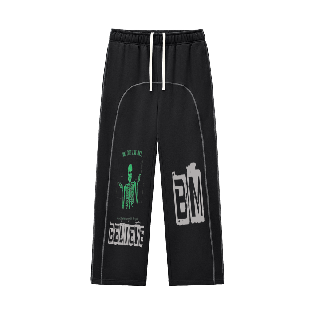 Contrast-Stitched Fleece Sweatpants