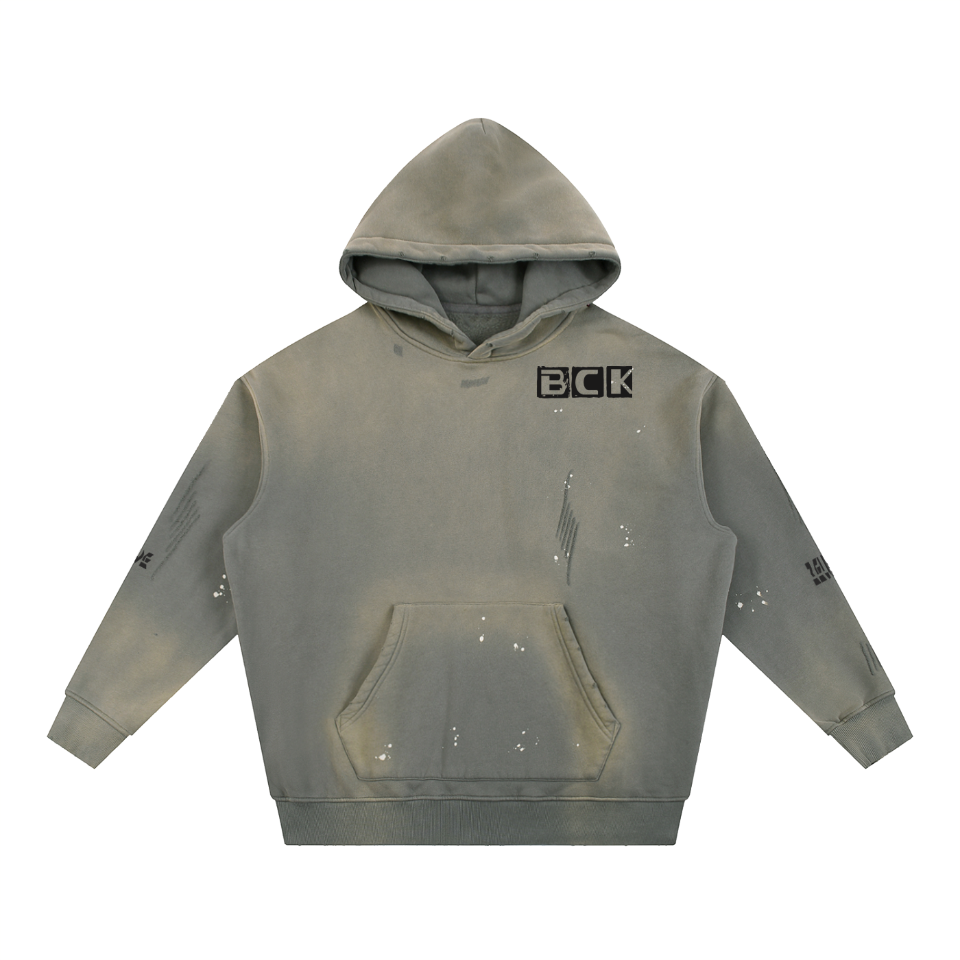 Vintage Washed Frayed Fleece Hoodie