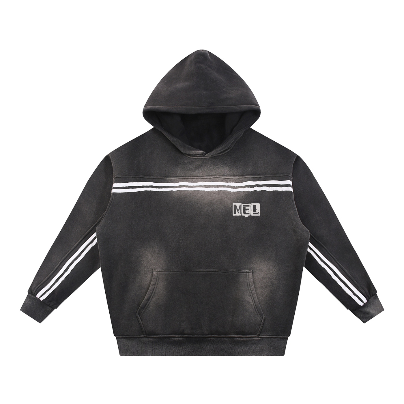 Sun Fade Contrast Tape Fleece Hoodie