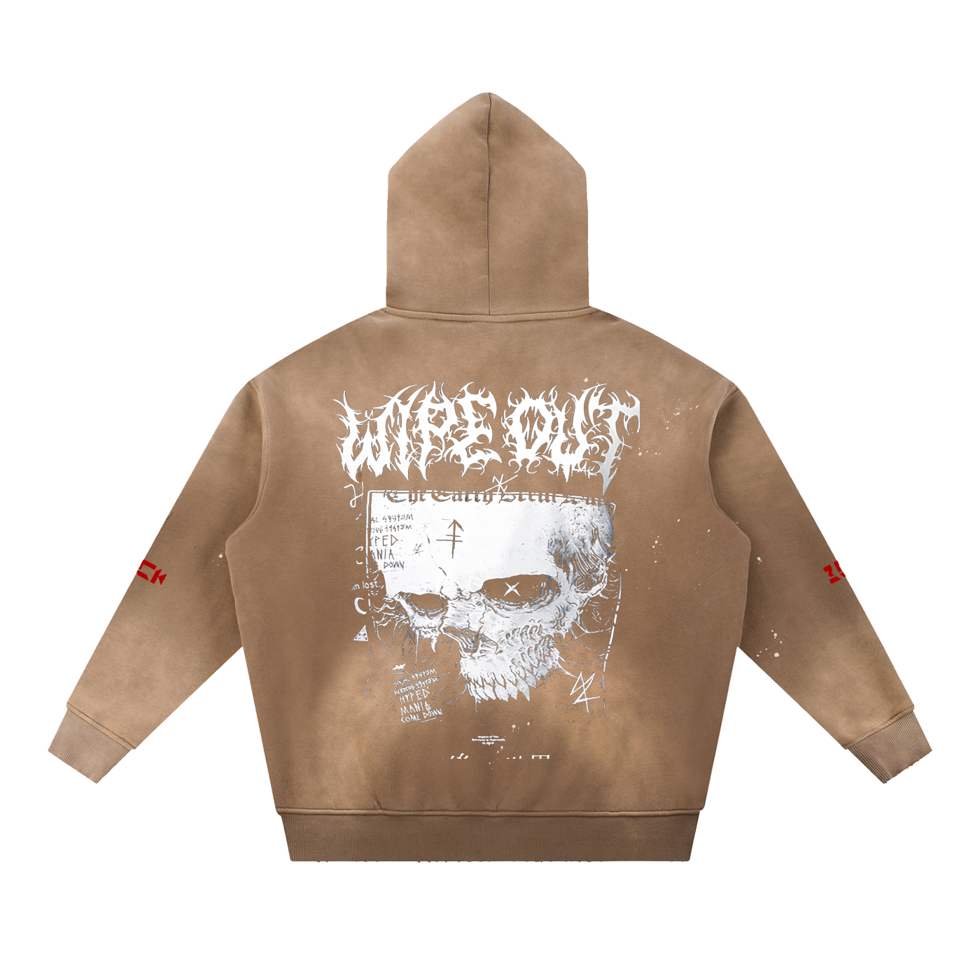Vintage Washed Frayed Fleece Hoodie