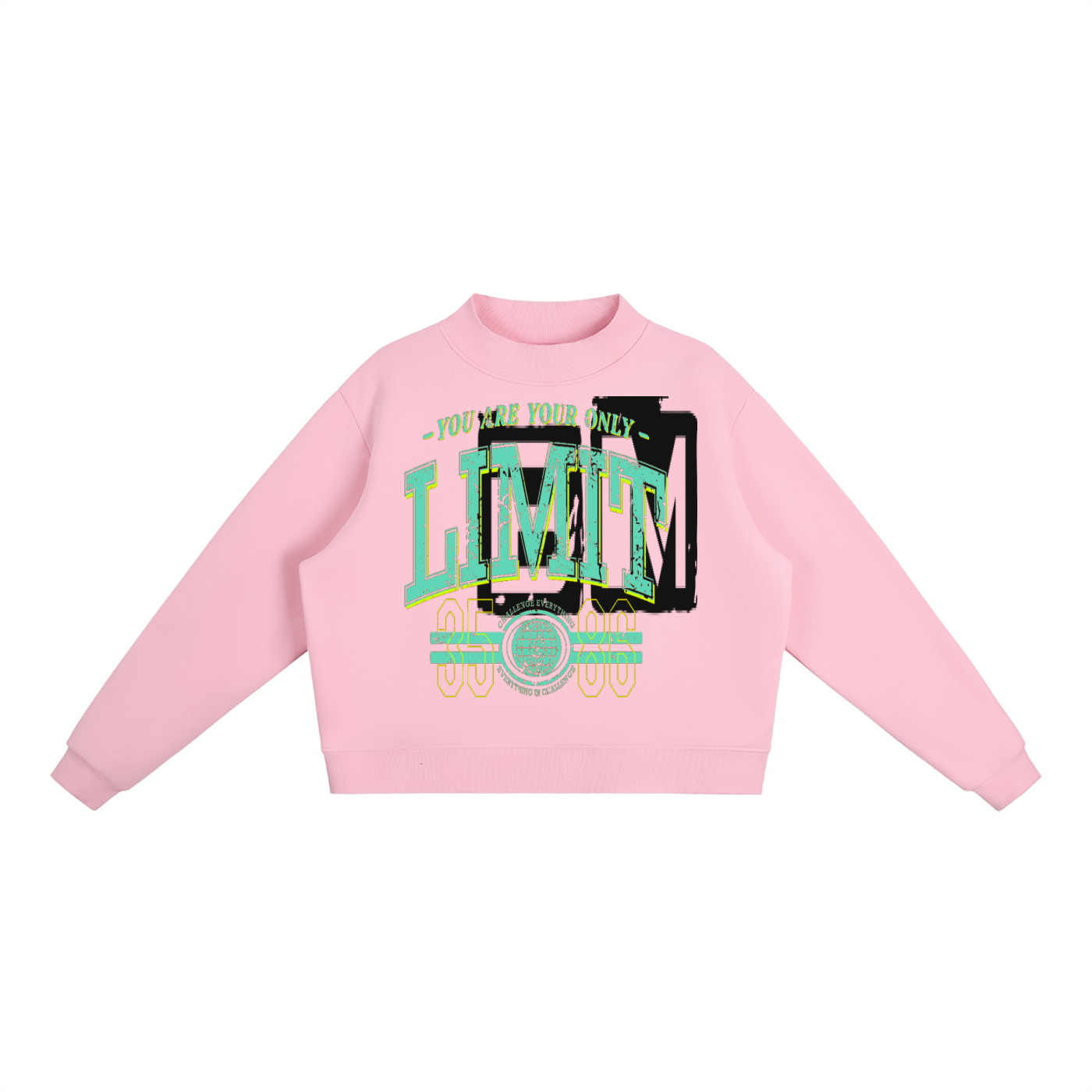 Essential Fleece Mock-Neck Crew Sweatshirt