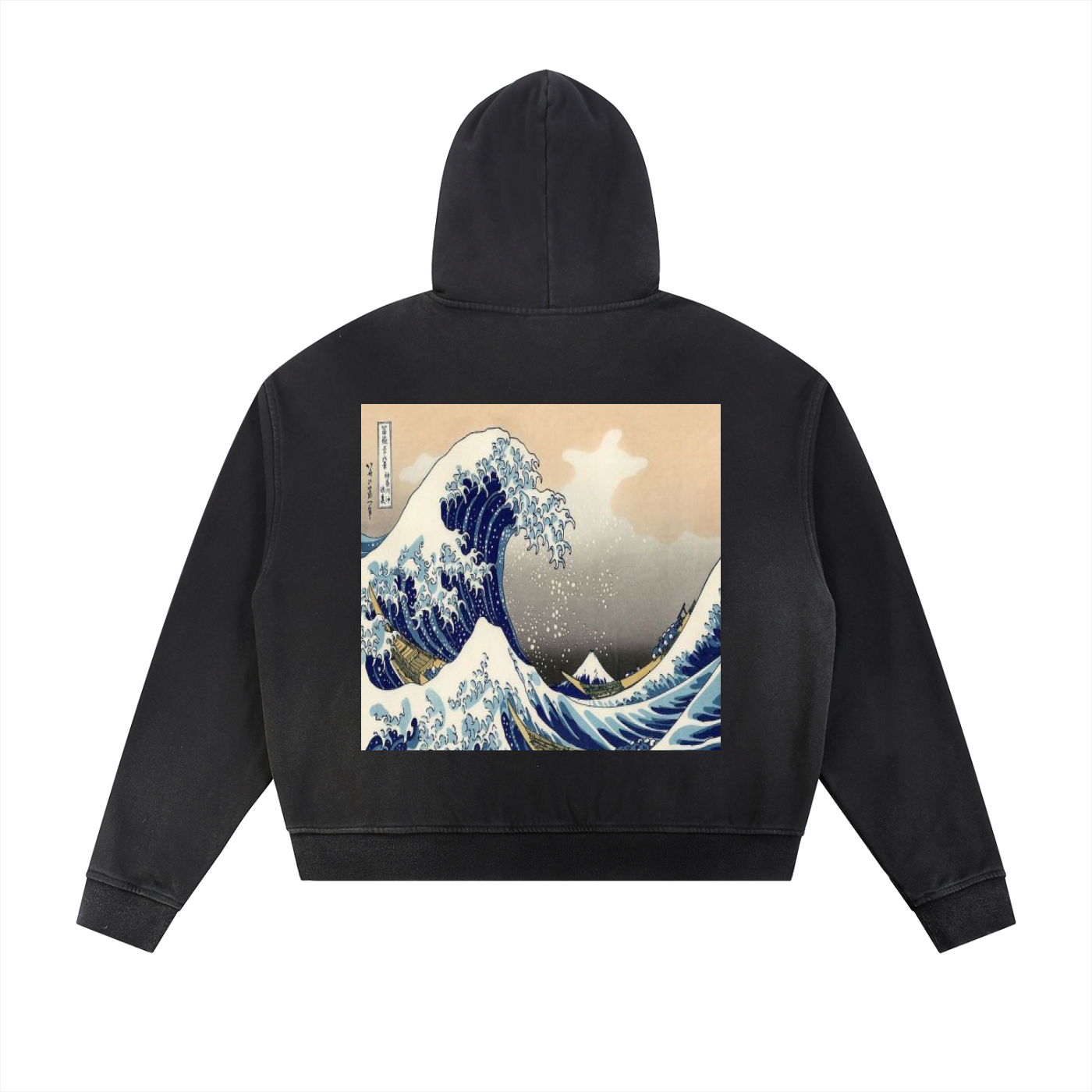 Sun Fade Frayed Raw Edge Fleece Zip Hoodie