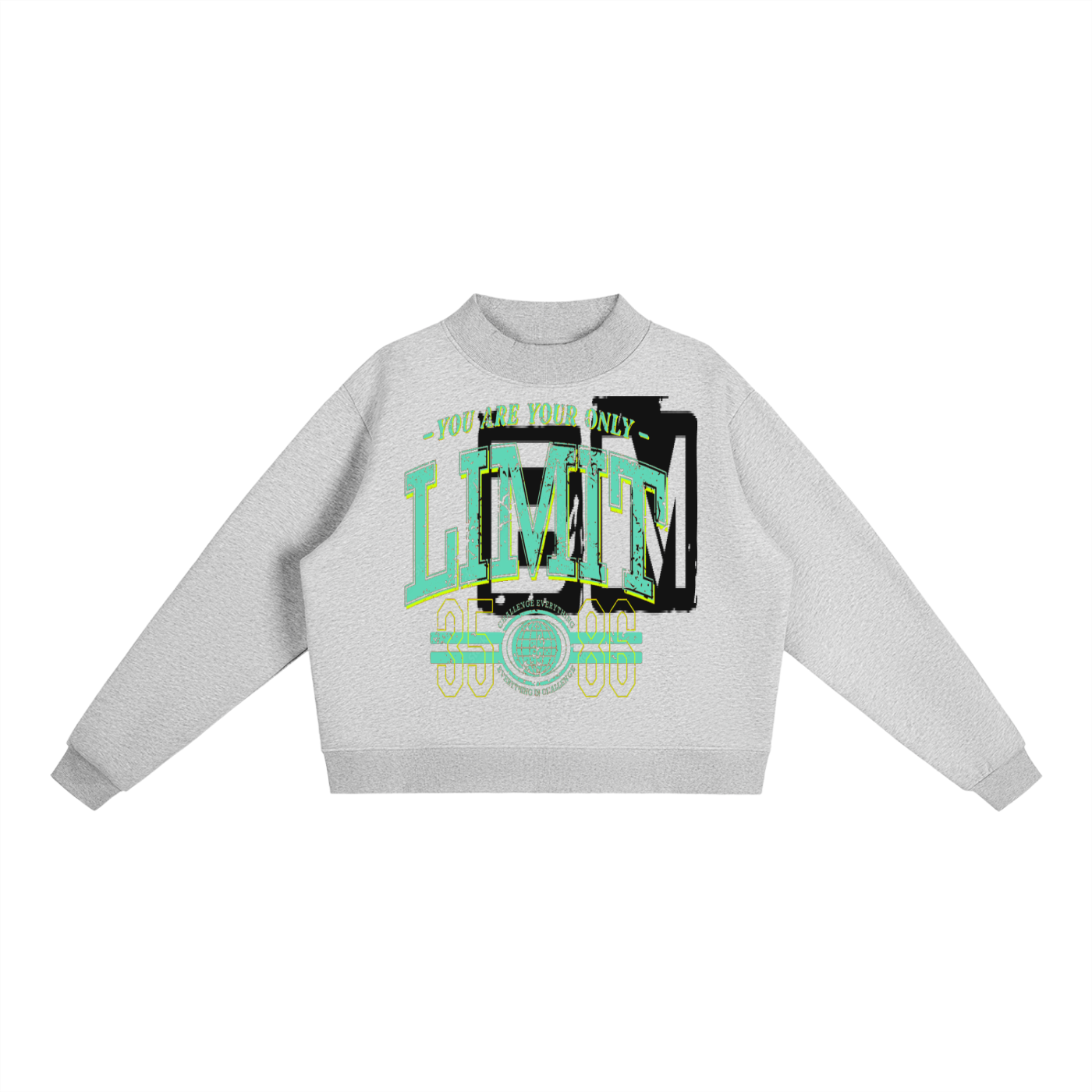 Essential Fleece Mock-Neck Crew Sweatshirt