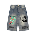 Vintage Wash Baggy Denim Shorts