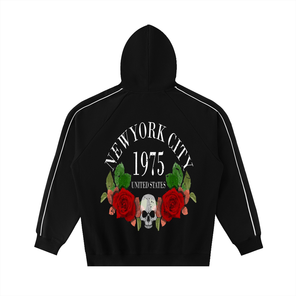 Contrast Piping Raglan Hoodie