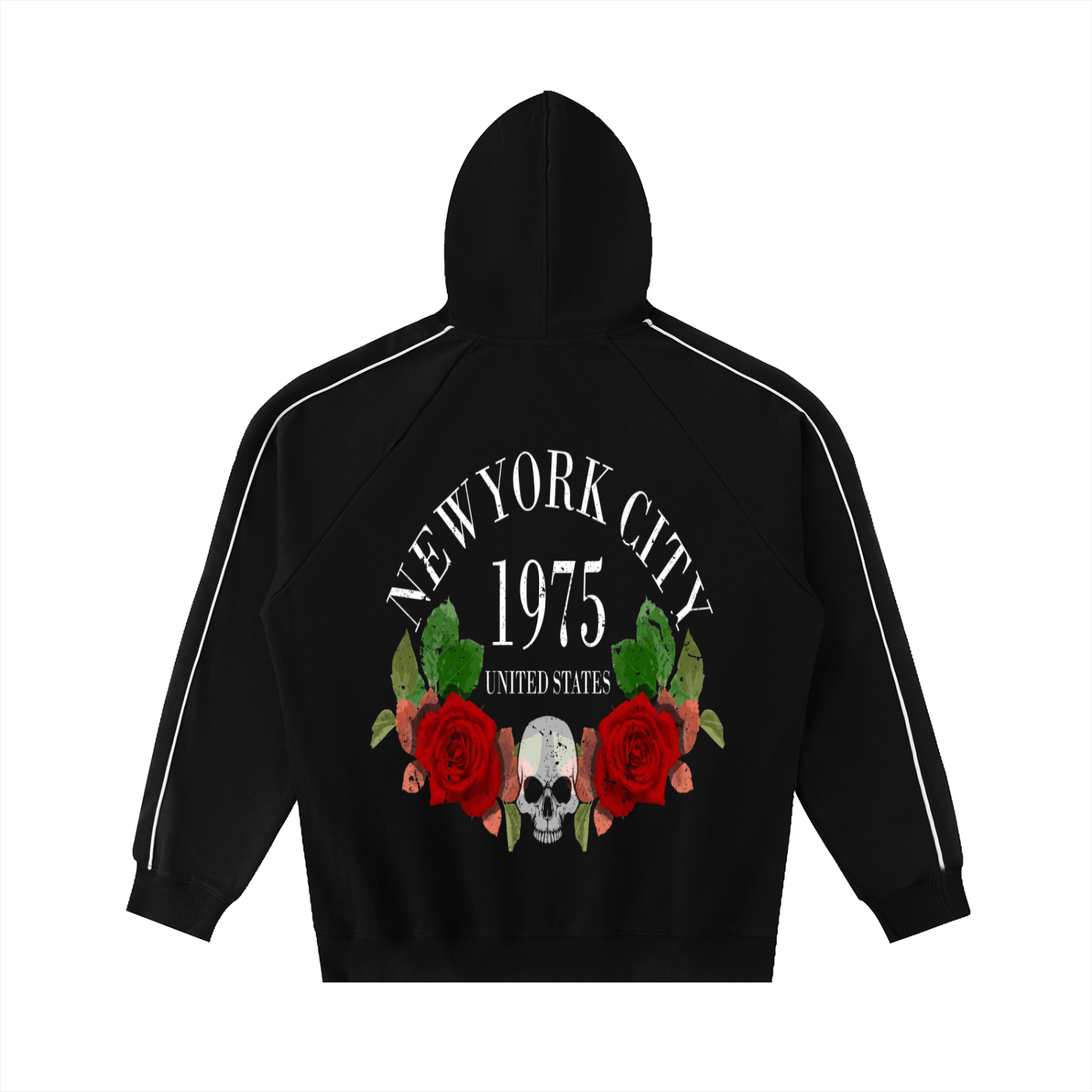 Contrast Piping Raglan Hoodie