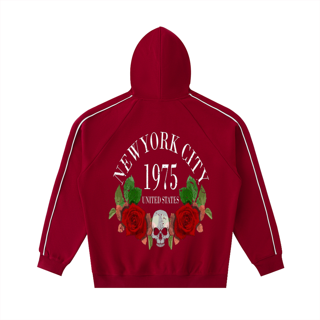 Contrast Piping Raglan Hoodie