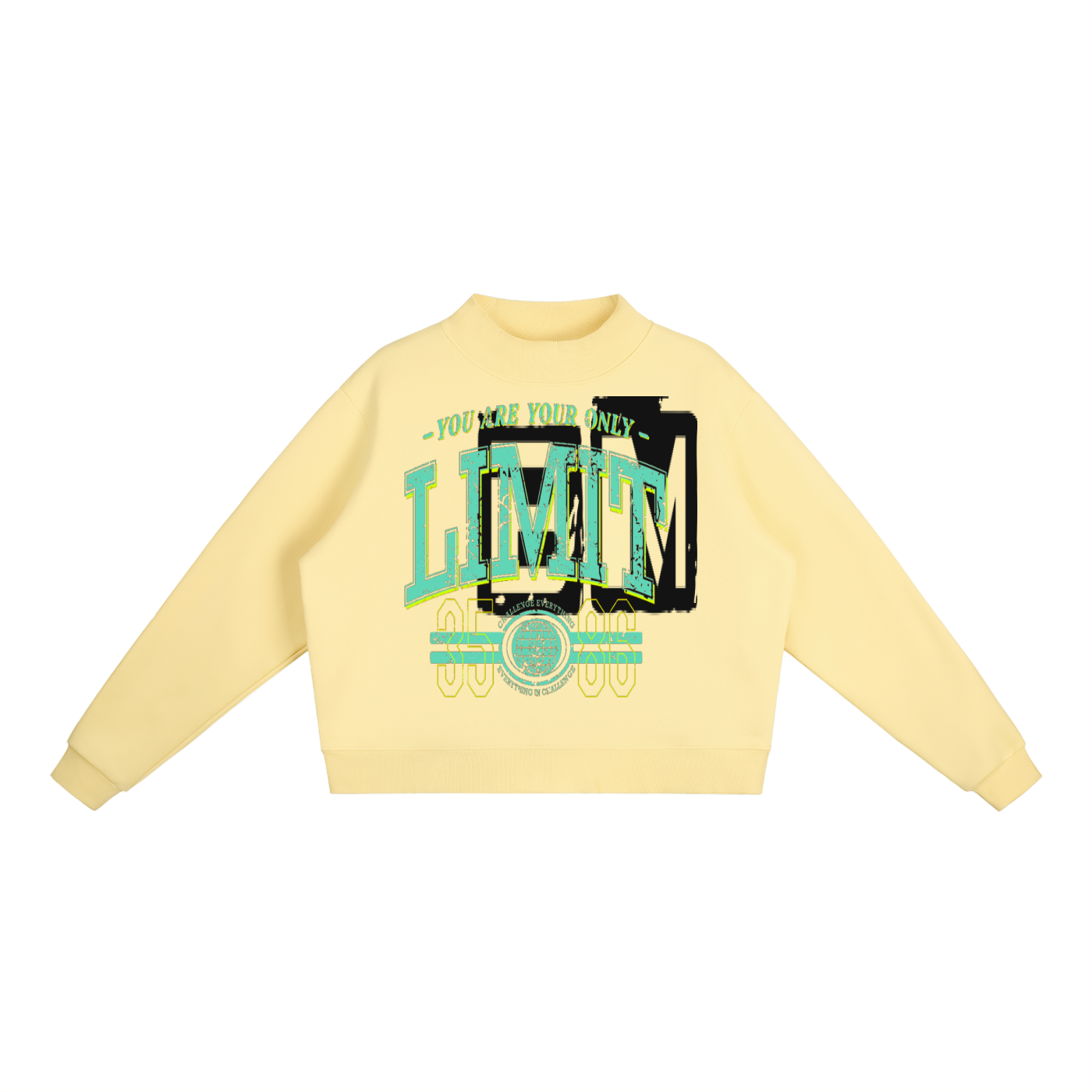Essential Fleece Mock-Neck Crew Sweatshirt