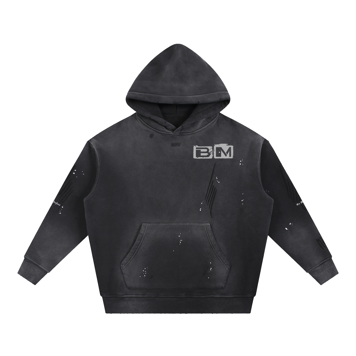 Vintage Washed Frayed Fleece Hoodie