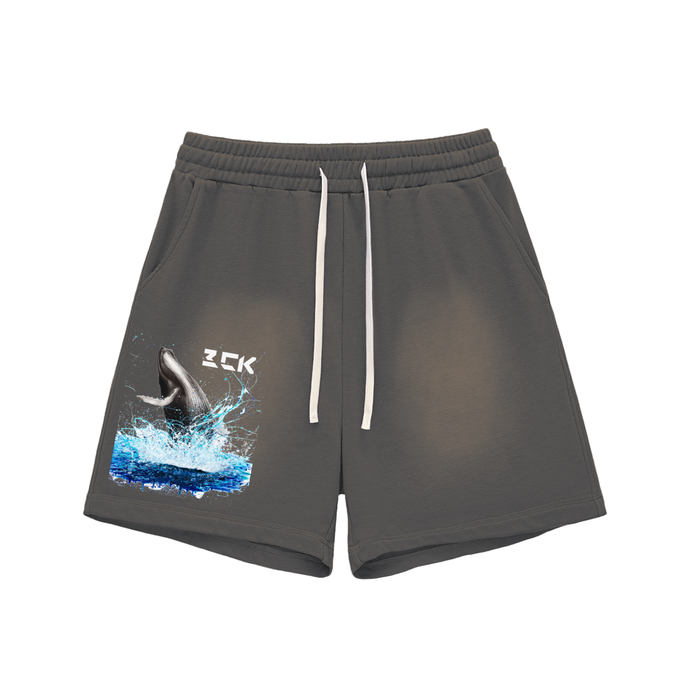 Sun Fade Raw Edge Cotton Shorts