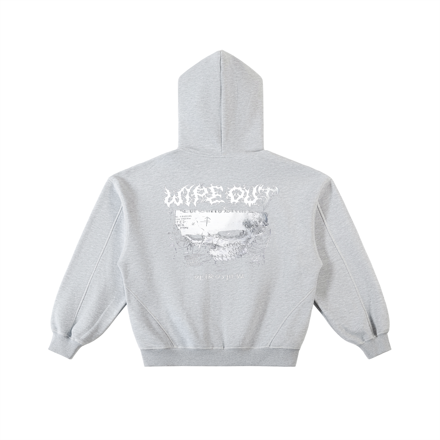 Contrast-Stitched Boxy Fleece Zip Hoodie