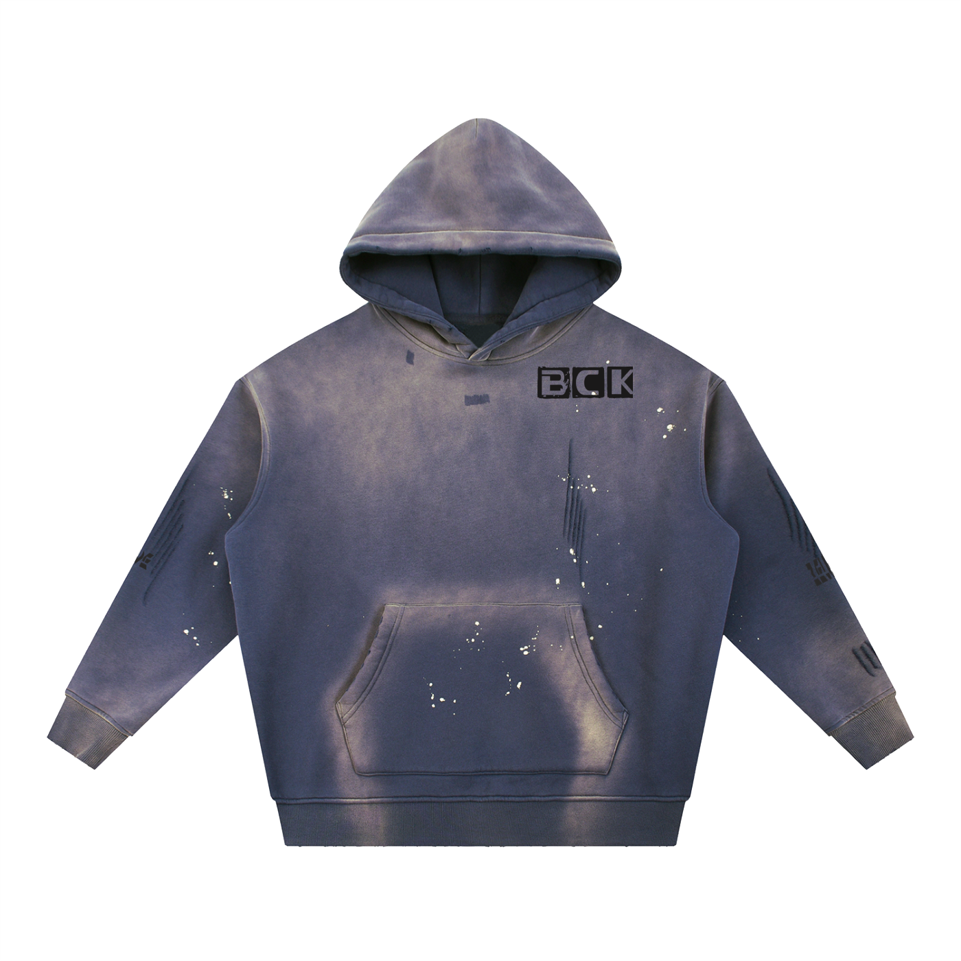 Vintage Washed Frayed Fleece Hoodie